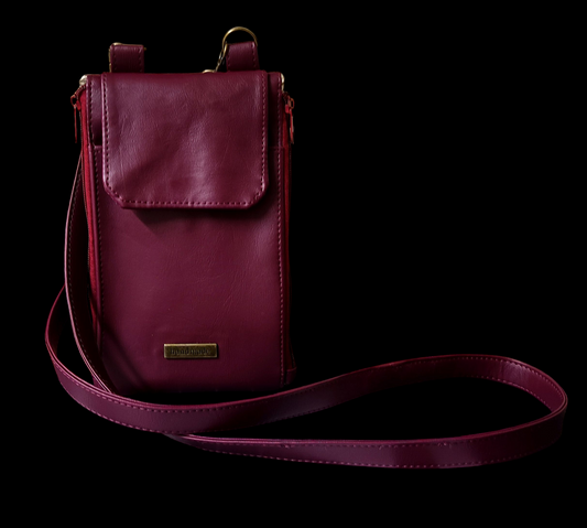 Crossbody Cell Phone Wallet in Burgundy Wine
