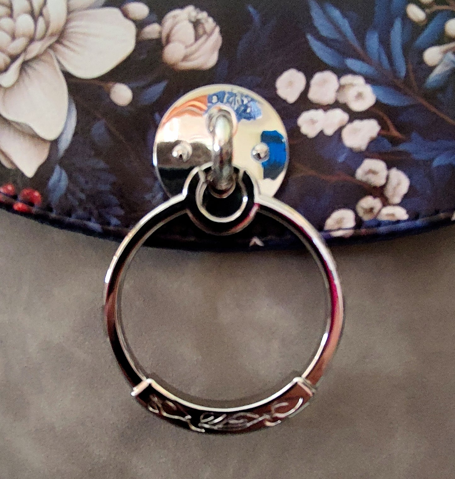 Baby Belle Handbag in gray/navy/ floral