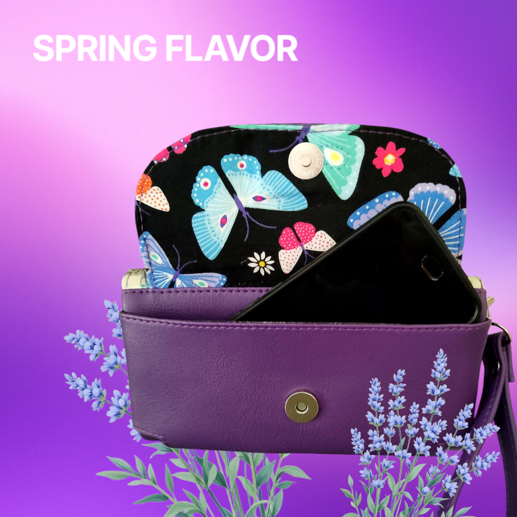 Purple Butterfly Fold n Go Wallet