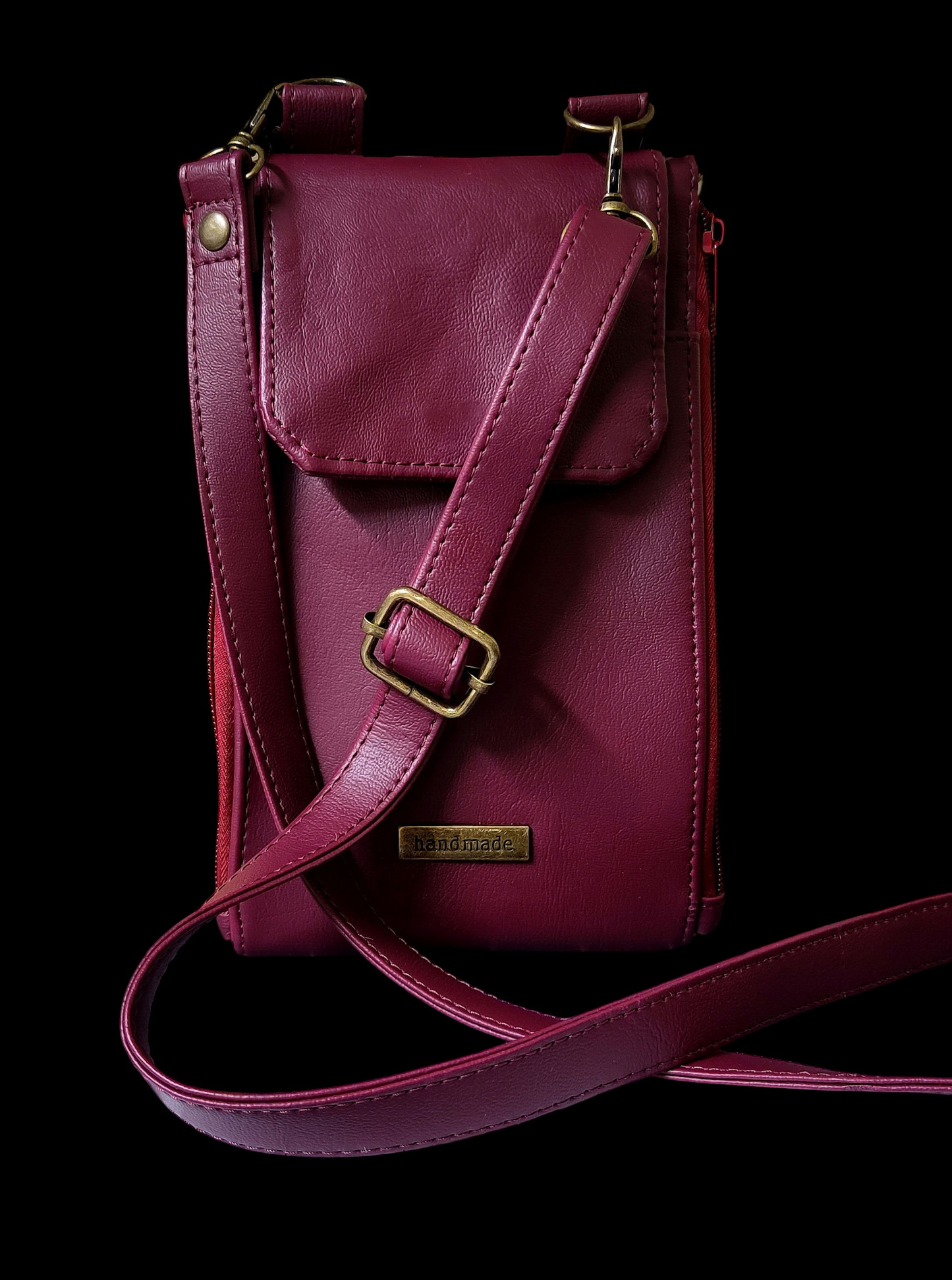 Crossbody Cell Phone Wallet in Burgundy Wine