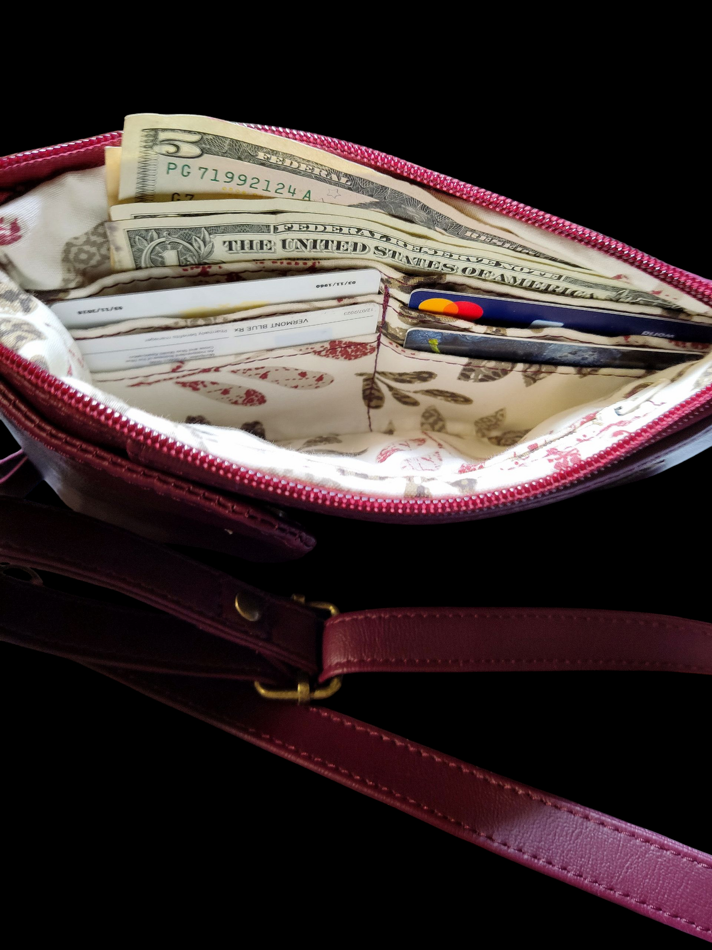 Crossbody Cell Phone Wallet in Burgundy Wine