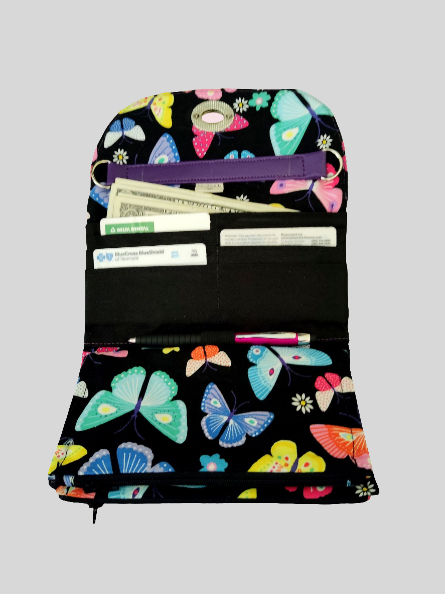Purple Butterfly Fold n Go Wallet