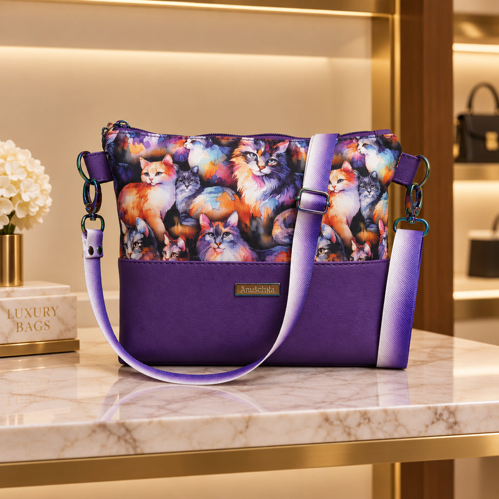 Alyssa Crossbody bag / purry cats