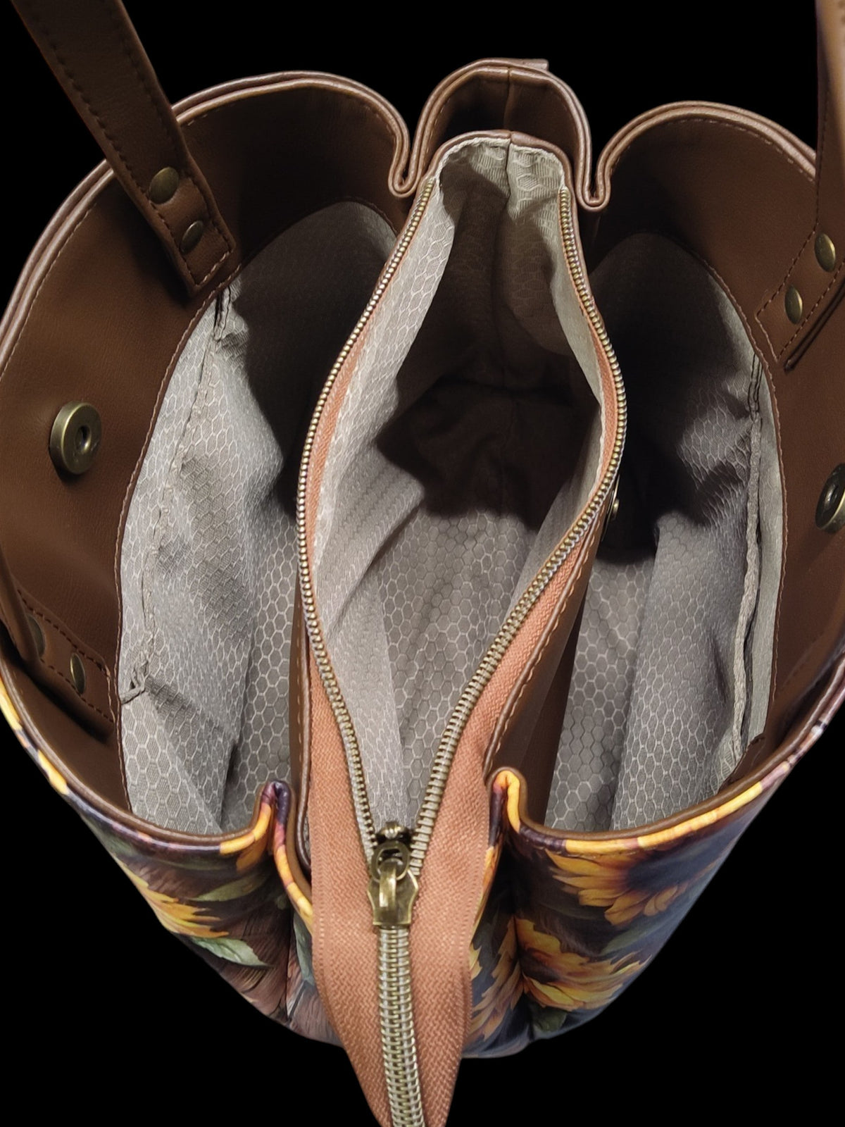 Soraya Divider Handbag - Dew Kissed Sunflowers